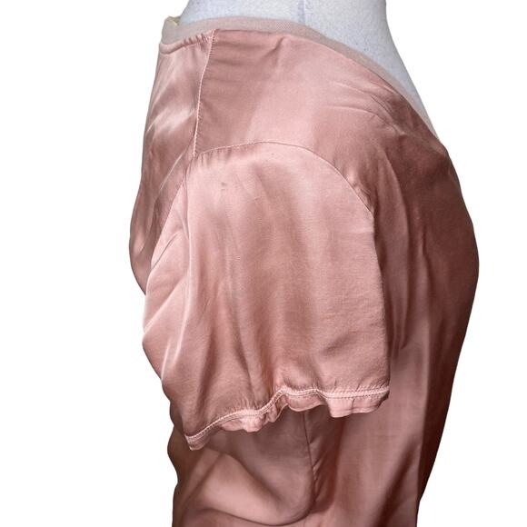 NATION LTD June Sateen V Neck Top in Latte Pink Size Small - Picture 6 of 14